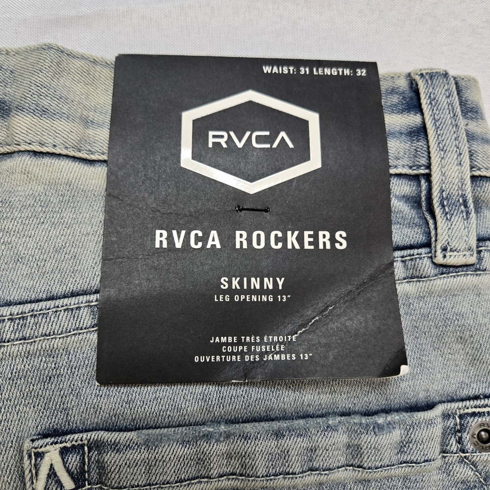 RVCA Rockers  Skinny Fit Jeans Men's‎  Size 31 X 32 New With Tags Denim Pants - Picture 11 of 11